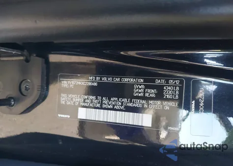 2012 Volvo C30 T5/T5 Platinum/T5 Premier Plus/T5 R-Design/T5 R-Design Platinum/T5 R-Design Premier Plus from USA, damaged, VIN YV1672MKXC2286486